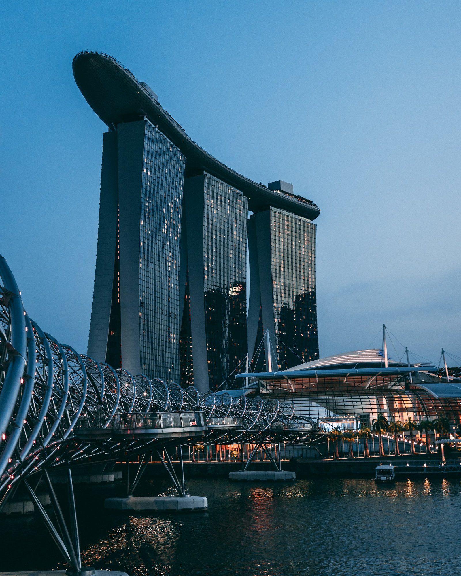 Marina Bay Sands skyline at dusk, Singapore